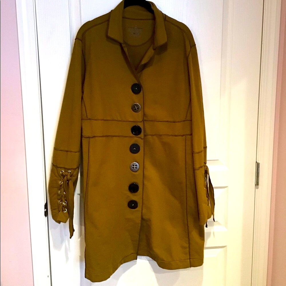 Neon Buddha green duster coat